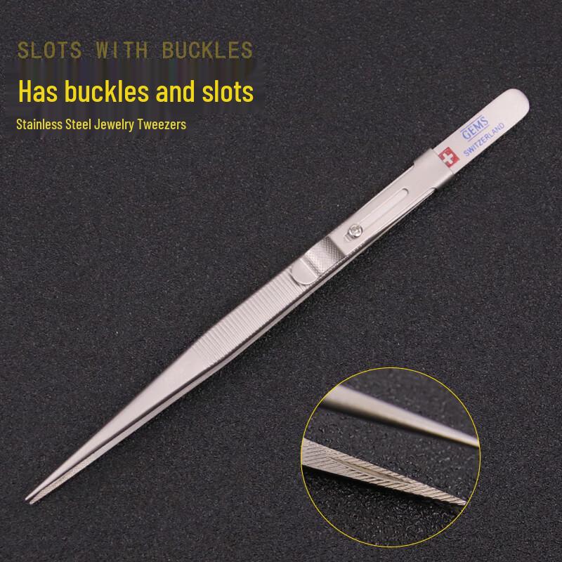Stainless Steel Locking Grooved Diamond Tweezers