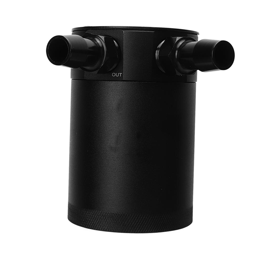 2 Port Oil Catch Can with Drain Valve 300ml Aluminum Alloy Universal Oil Catch Baffled Tank