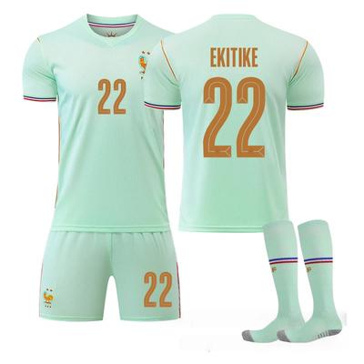2026 Mistrzostwa Świata FIFA Francja Wyjazdowy #22 EKITIKE Zestaw Koszulek Treningowych Sportowych ze Skarpetkami Młodzież Dzieci Dorośli Personalizowane Imię Zestawy Piłkarskie