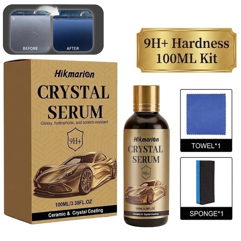 Kristall Serum Keramikbeschichtung Kit Autolackschutz Hochglanz Kratzfest Hydrophob Leicht zu Reinigen Autoaufbereitung Zubehör