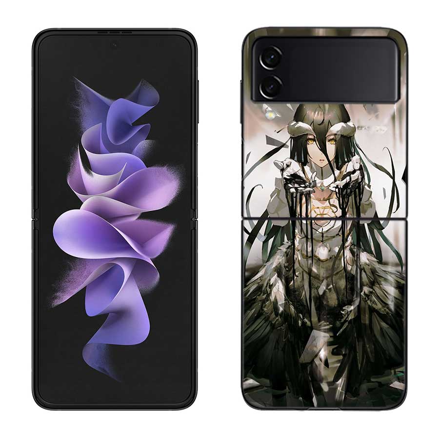 

Albedo Overlord Phone Case For Samsung Z Flip 7 6 5G Galaxy Z Flip 5 4 3 Black Hard Cell Cover Luxury PC Shell Coque Samsung Z Flip 5 5G