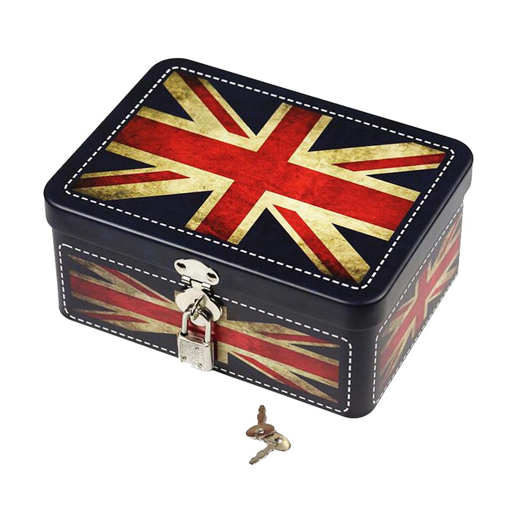 British Storage Box Buy Locked Tinplate Metal Collection Iron Storage Box British Flag at ...