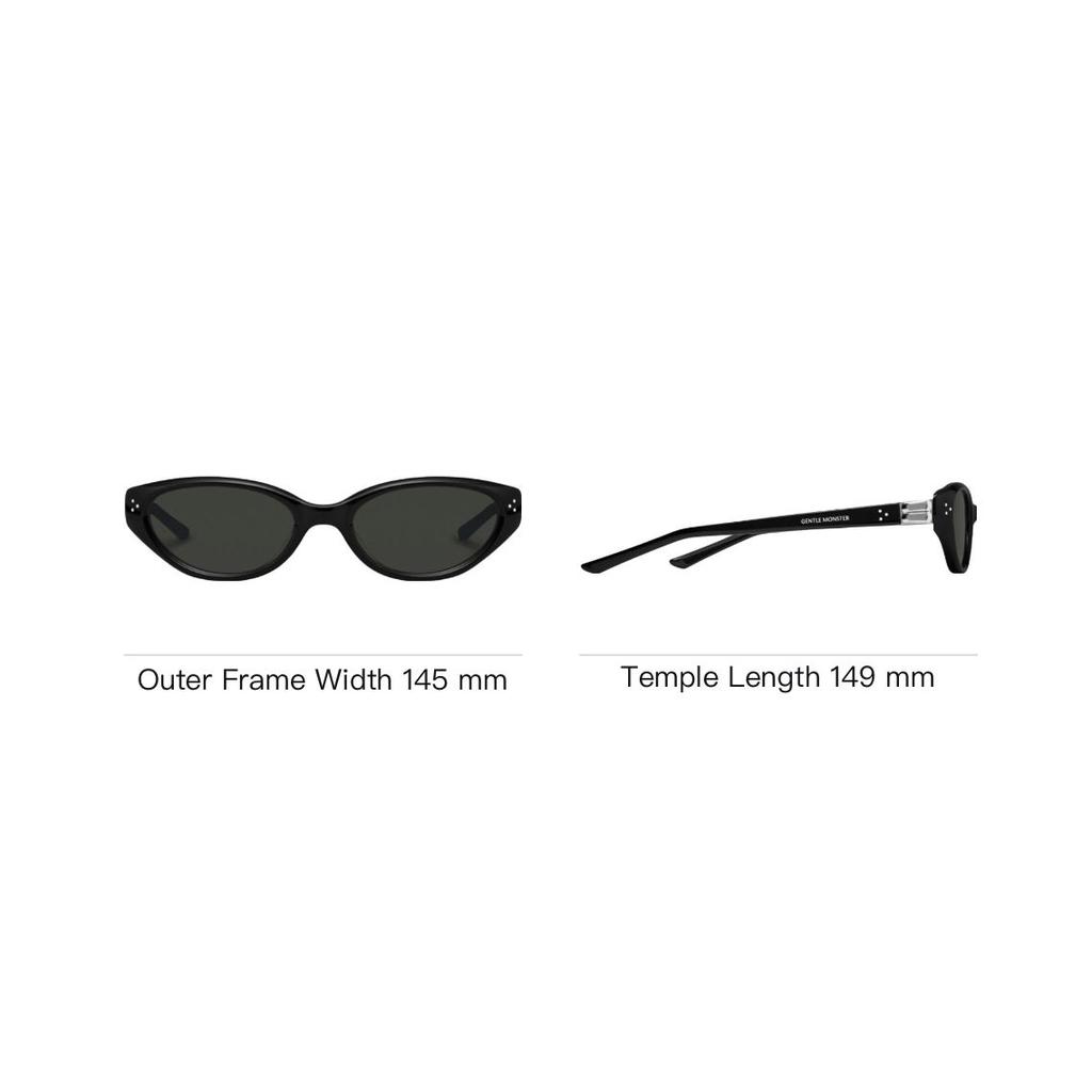 Gentle Monster Solid Design Brand Logo Cat Eye Sunglasses Unisex Sunglasses Black VANILLA-01