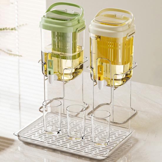 Water Dispenser with Faucet BPA-Free Summer Juice Jug for Fridge 5L Leakproof Iced Tea & Fruit Infuser