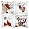 1pc White Christmas Cushion Cover Santa Claus Deer Print Durable Cover 2025 New for Home Ornament Xmas New Year Christmas Decor