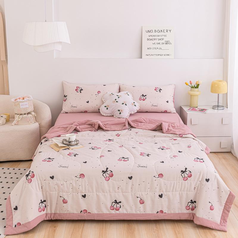 

Летняя односпальная двуспальная кровать с легким принтом, одеяло с кондиционером, двуспальное одеяло размера Queen, прохладное одеяло 100 × 150cm