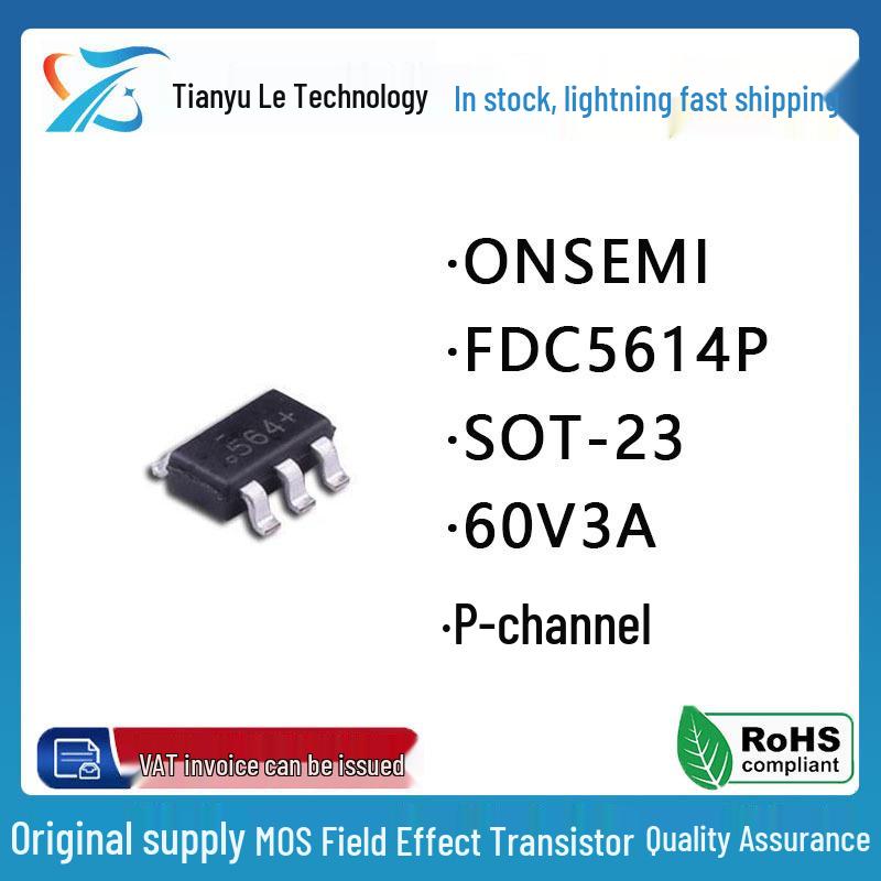 FDC5614P P-Channel MOSFET, 60V, 3A, SOT-23, Field-Effect Transistor