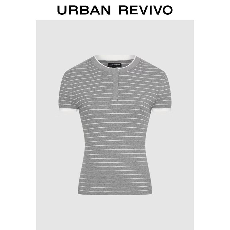 UR2026 Women s Elegant Striped Knit Top S