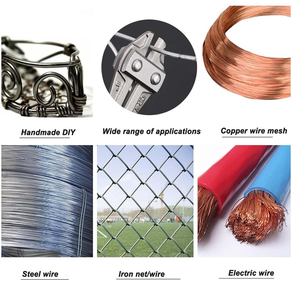 8 Inch Manual Bolt Cutter, Eagle Nose Steel Bar Pliers Wire Rope Cutting Scissors, Max Opening 6mm