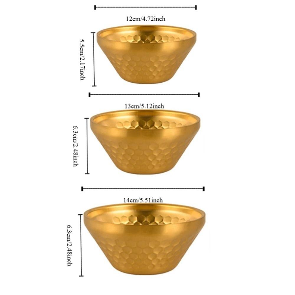 Unbreakable Salad Bowl 304 Stainless Steel Insulated Bowl Korean V-shaped Rice Bowl  Restaurant