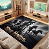 Horse Theme Soft Crystal Velvet Rug Custom Name & Text Print Non Slip Floor Rug for Bedroom Living Room