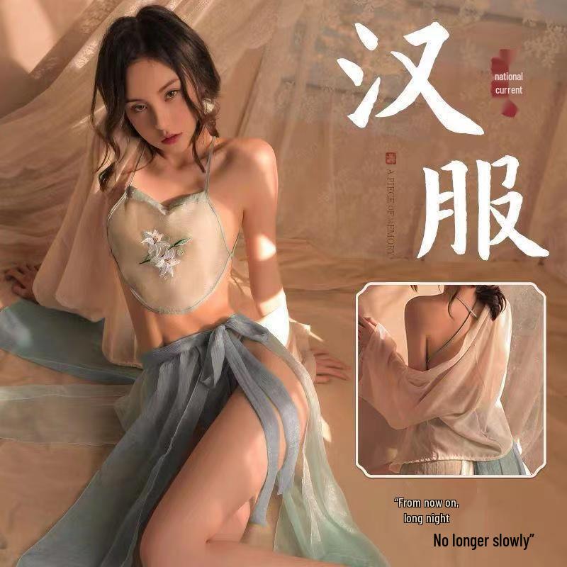 Plus Size Ancient Hanfu Chiffon Nightgown Set