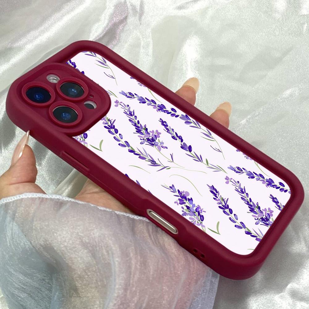 JT306 Lavender Blooms Art for iPhone 17 16 15 14 13 Pro Max Samsung S26 S25 Ultra A17 A16 A07 A56 A13 A14 A15 Xiaomi 15T Redmi 15c Note 14 Soft Case