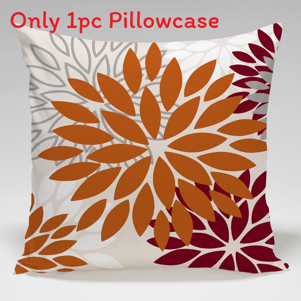 Geometric Color Flower Pillow Cover Polyester Fabric Modern Decor For Living Room