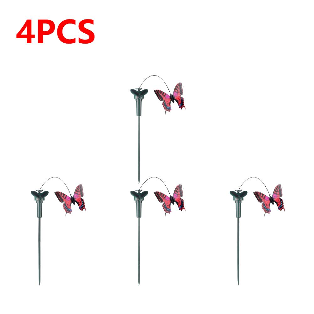 1-5PCS Garden Dancing Ornament Solar Powered Flying Wobble Cute Animal Fluttering Butterfly Ornament Yard Outdoor Lawn Decor