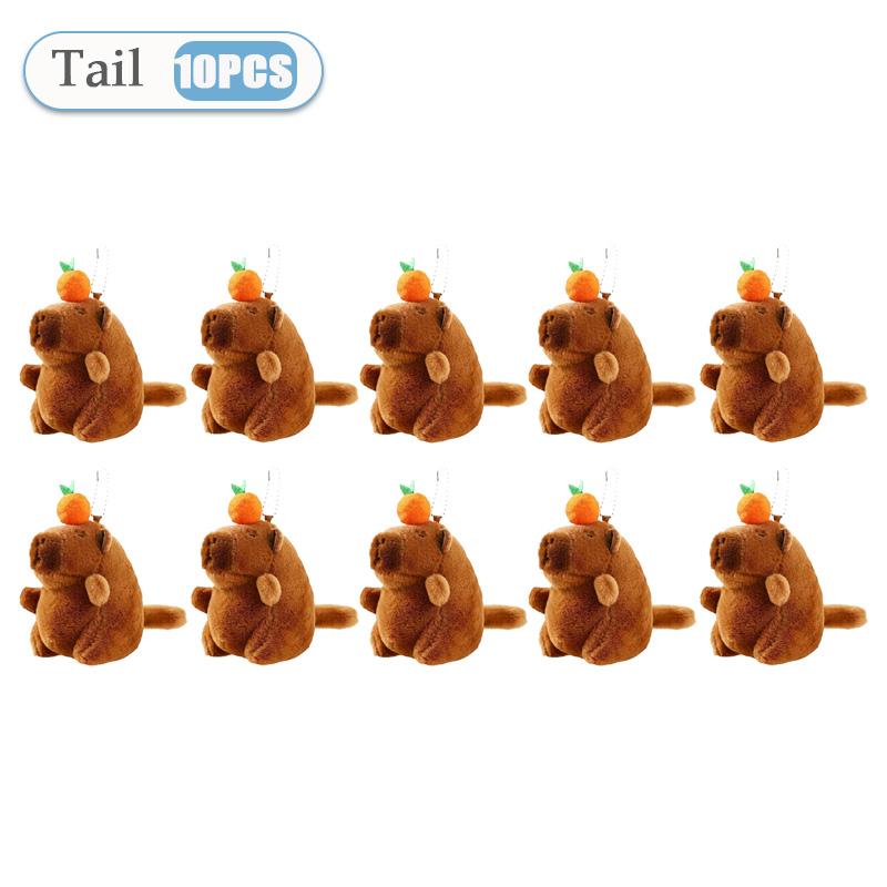 Cute Wagging Tail Capybara Pendant Capybara Drawing Jitterbug Wings Bee Water Dolphin Keychain Plush Doll Bag Hanging Ornaments