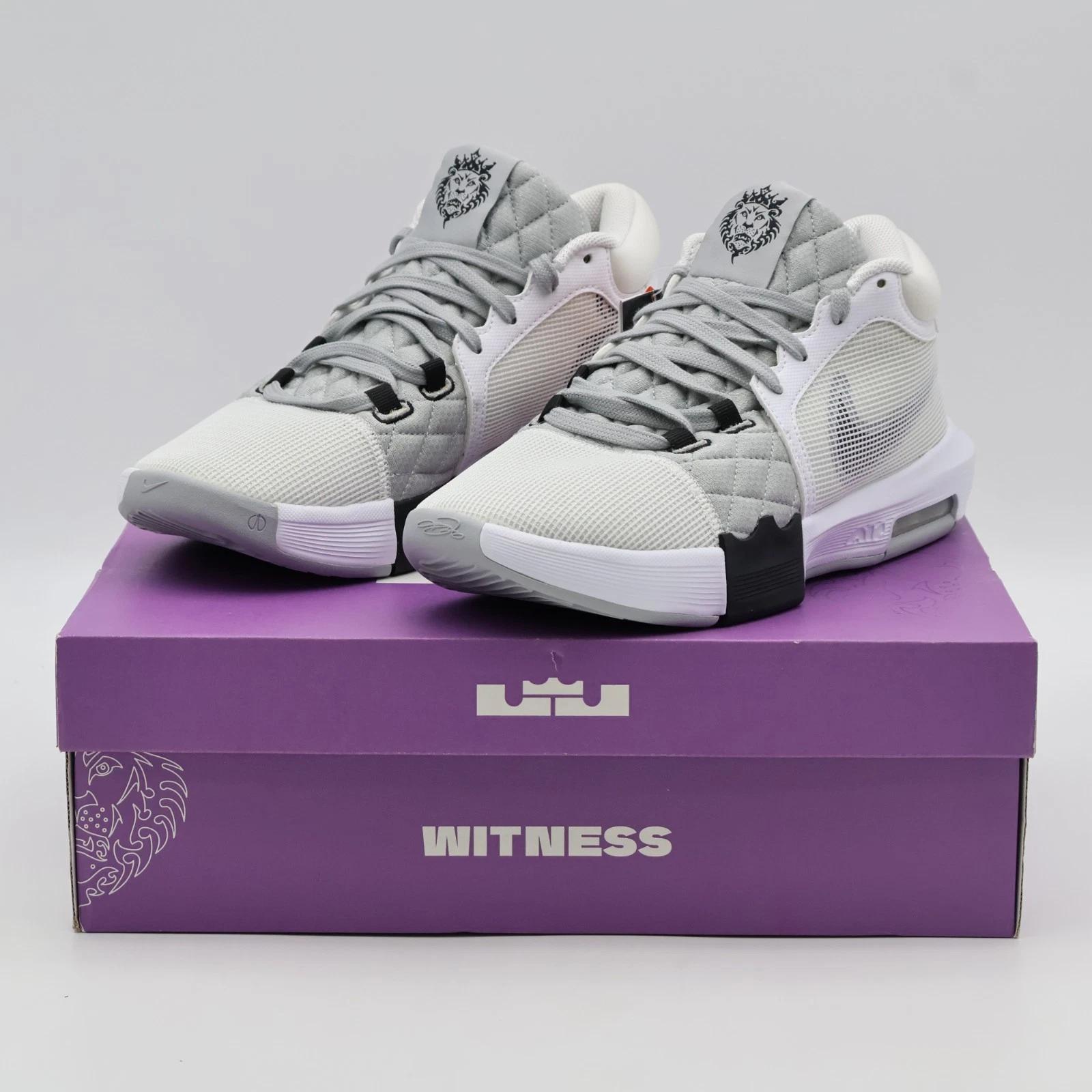 

FB2237-100 Nike LeBron Witness 8 White Light Smoke Grey Black (Men s) US 7.5
