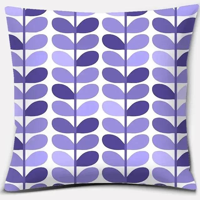 Purple Pattern Pillow Home Office Decoration Bedroom Sofa Car Cushion Cover