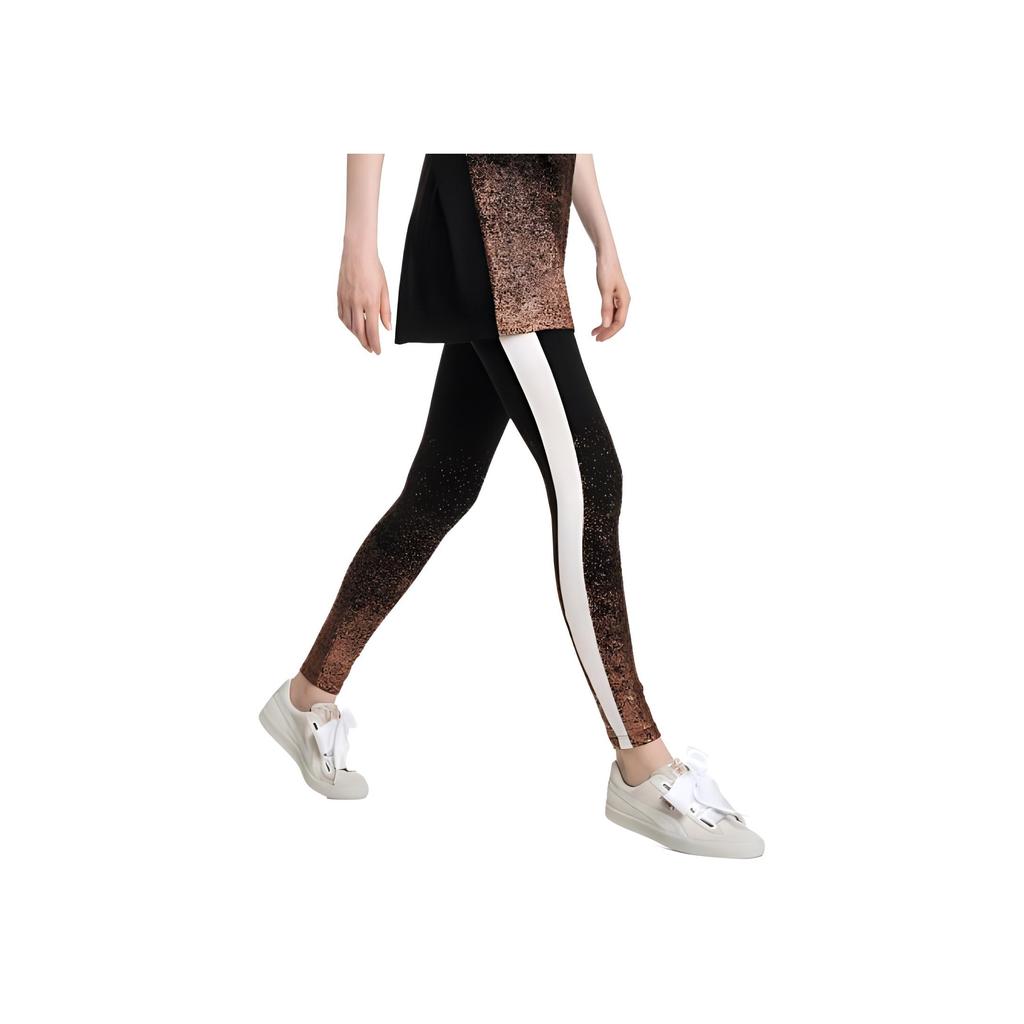 Puma Logo Vintage Sportdruck Colorblock Freizeithose Damen Unterteile Schwarz 577424-01