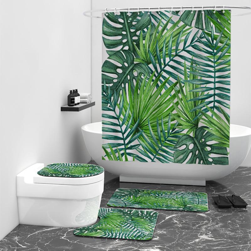 Sprchový závěs s digitálním potiskem palmových listů, koupelnový závěs, plachtový sprchový závěs