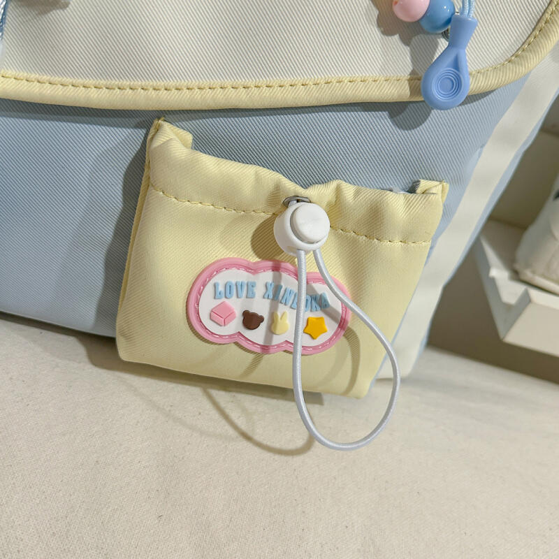 Campus Large Capacity Student Shoulder Bag Women's Contrast Color Tote Bag