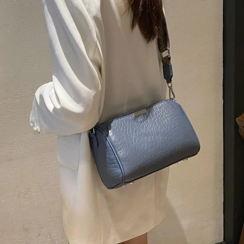 Echte Damen-Handtasche aus echtem Leder, Damen-Umhängetasche, Crossbody-Tasche, Mehrere Fächer, Ste-Muster, Pendler-Umhängetasche