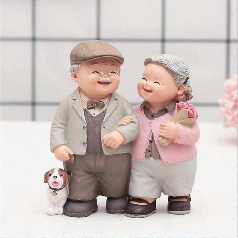 Birthday Wedding Gift for the Elderly Gift Old Man Old Lady Home Living Room Figure Ornaments Resin Decoration