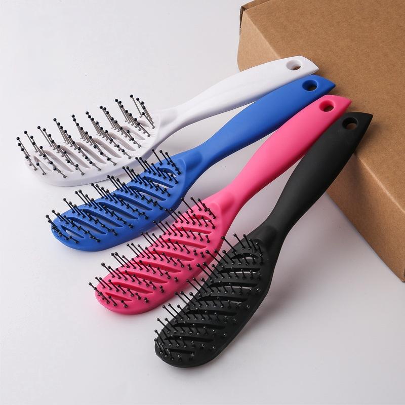 Hair Comb 9-Row Detangling Hair Brush Styling Hairbrush Straight Curly Wet Hair Scalp Massage Brush Women Barber Accessories