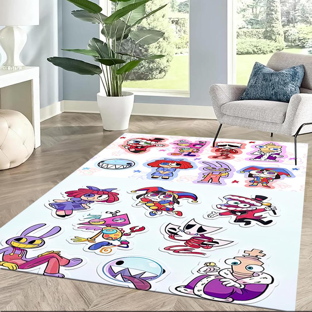 Digital Circus Area Rug Design for Study Room Dormitory Kitchen Living Rooms Anti-slip Rug Decorate Offices