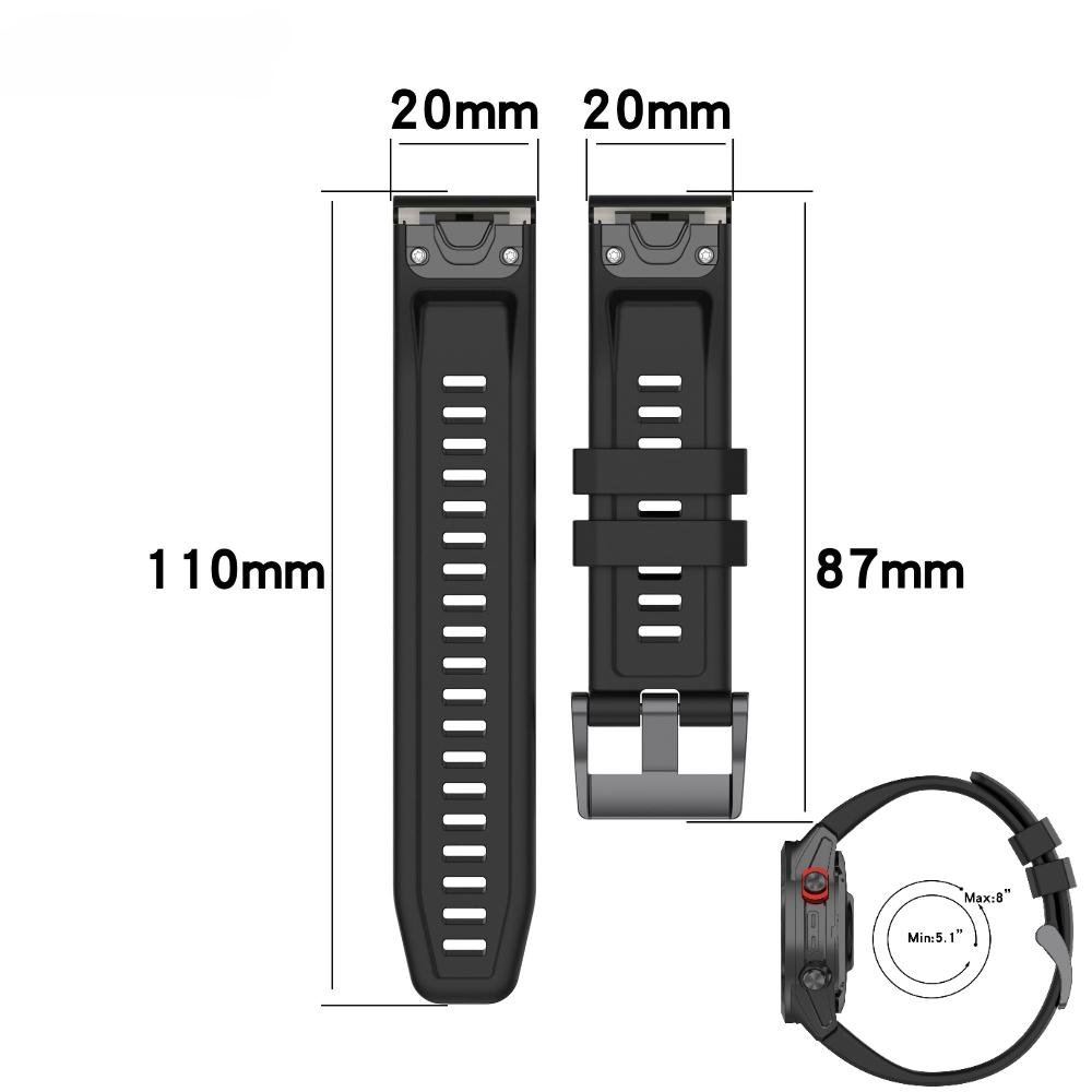 26mm 22mm 20mm QuickFit Silicone Strap For Garmin Fenix 8/Tactix 8/Enduro3/Fenix E 7X Bracelet Wristband Forerunner 965/955 Band