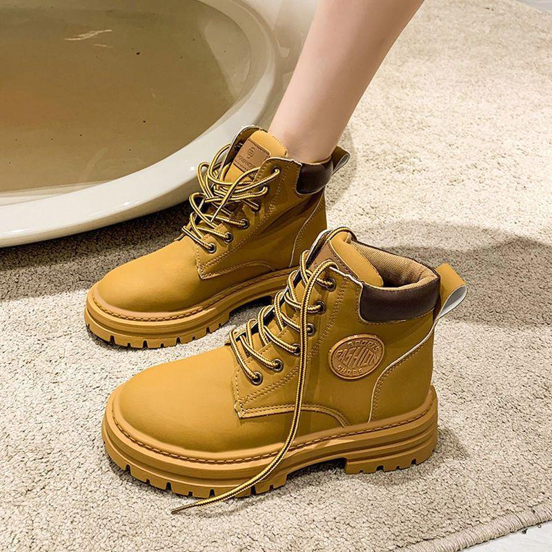 

Новые весенне-осенние женские сапоги, ботильоны на толстой подошве в стиле ретро