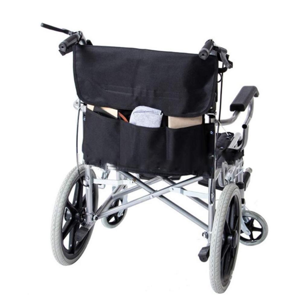 43x35.5cm Black Wear Resistant Oxford Cloth Storage Bag Organizer for Chair Wheelchair Use