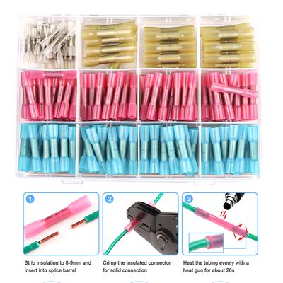 Boxed Heat Shrink Butt Wire Connectors Waterproof Insulated Automobile Marine Wire Cable Crimp Terminals