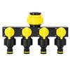 Divisores de Agua de 4 Vías de 1" a 3/4" a 1/2" Conector de Riego de Jardín Válvula Distribuidora para Grifo Exterior Aspersor