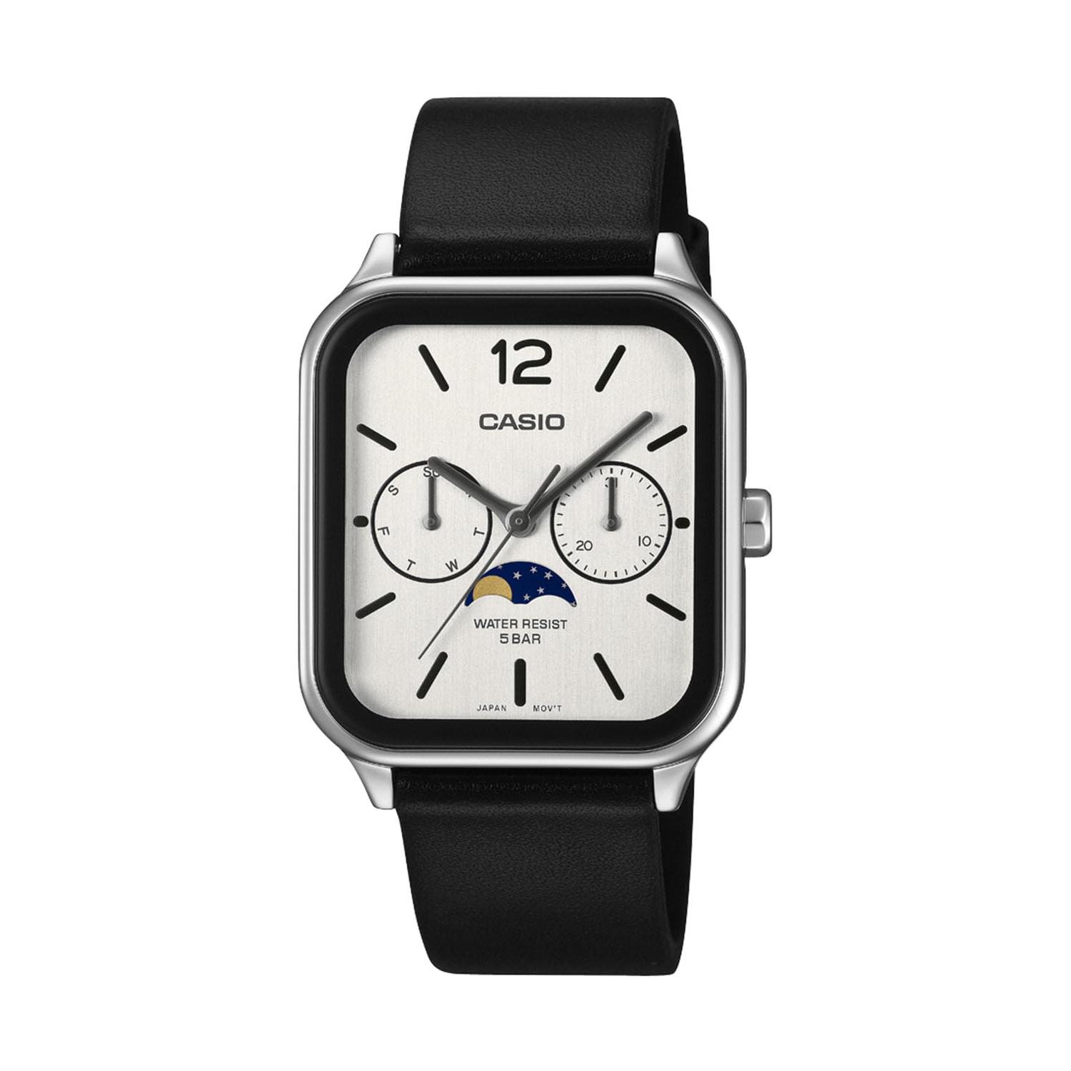 [CASIO] Мужские часы Casio Collection с функцией фаз Луны MTP-M305L-7AJF Белый/Черный | Официальная модель Японии