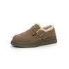 Buckle Women's Autumn and Winter Fur Integrated Cotton Shoes Thick Sole Heightening Round Head Retro Matte