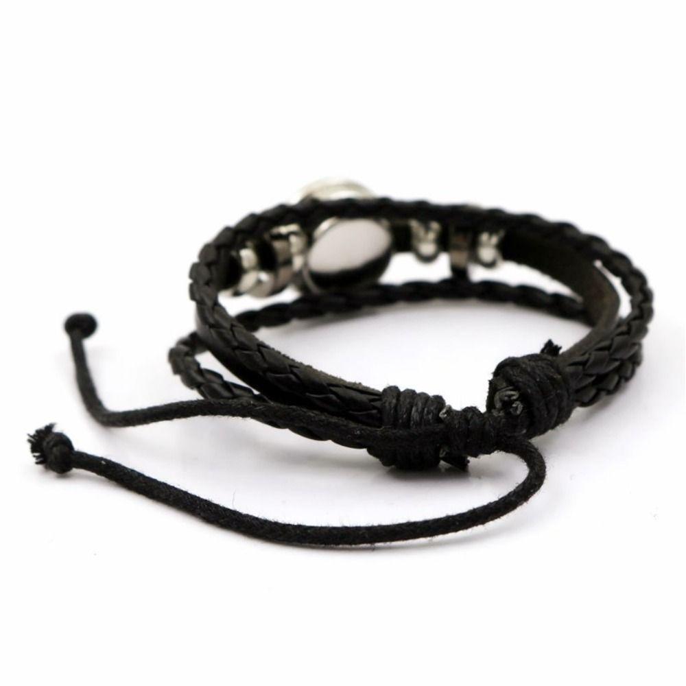 Luminous Leather Bracelet Three-layer Knitted Hand Chain Unique Couple Bracelet  Gift