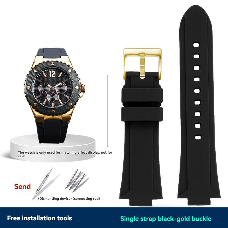 For GUESS W0149L5 Series Watch Chain Soft Resin Silicone Watchband Convex Mouth 26x14m Watch Strap Waterproof Bracelet Bue