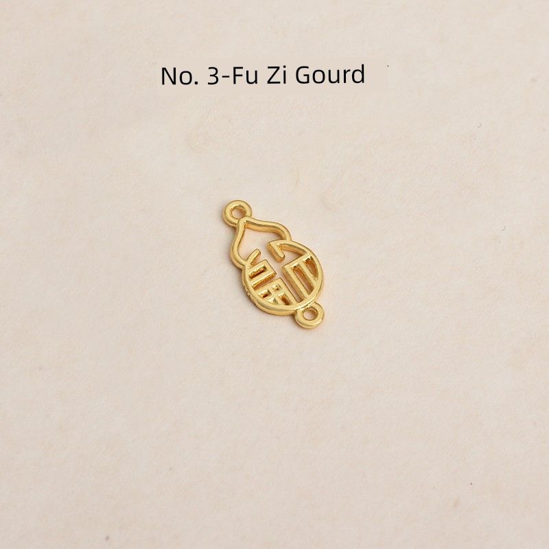 

DIY Sterling Silver Double Ring Connecting Piece Pendant Carrying Strap No. 3 Fu Zi Gourd