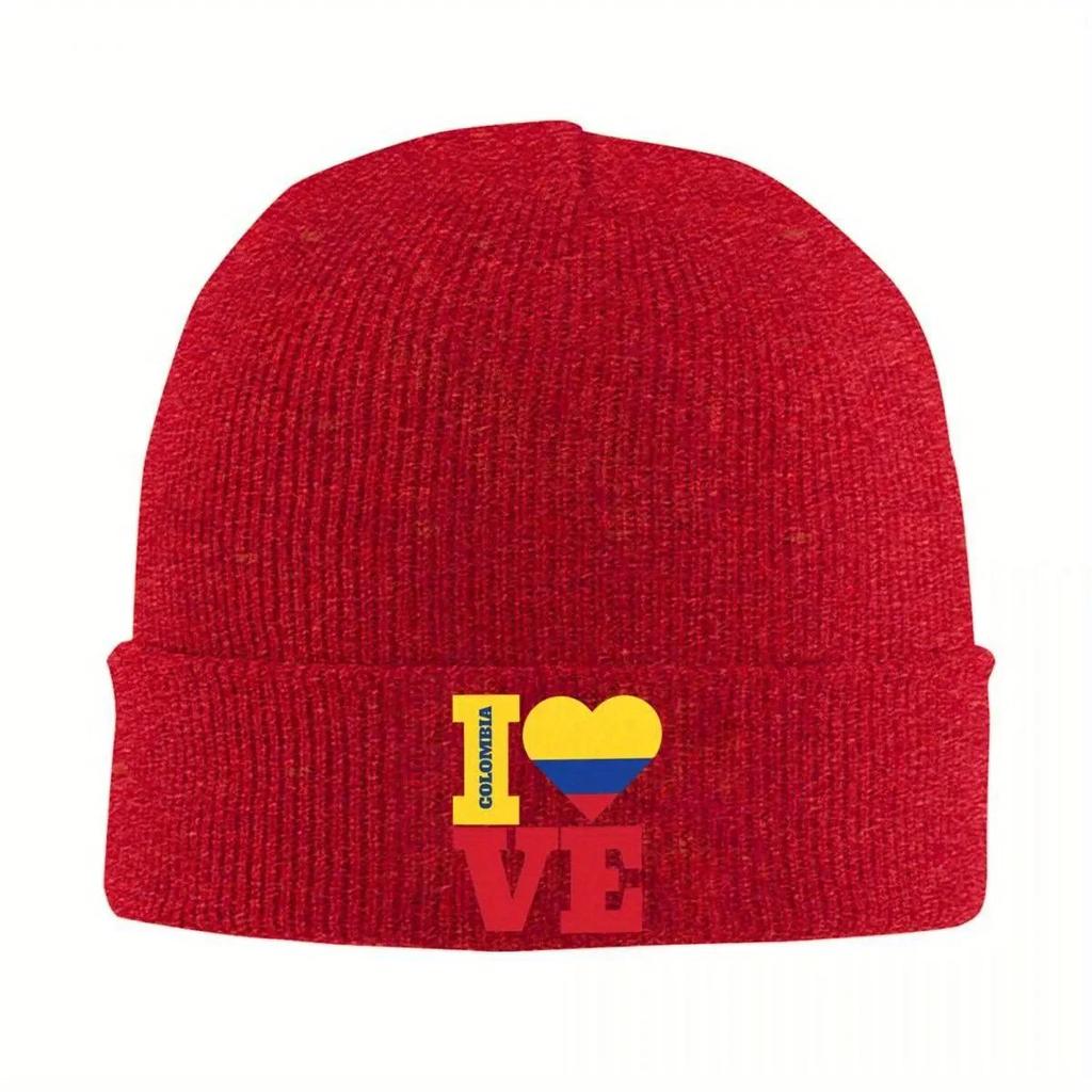 New New I Heart Venezuela Flag Knitted Hat Womens Unisexs Beanie Autumn Winter Casual Hat Acrylic Venezuelan Sandwich Warm C