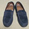 TOD'S Size 6.5 24.5 Suede Leather Coin Loafers Moccasins Slip On Vintage Vibram Sole Black(USED)