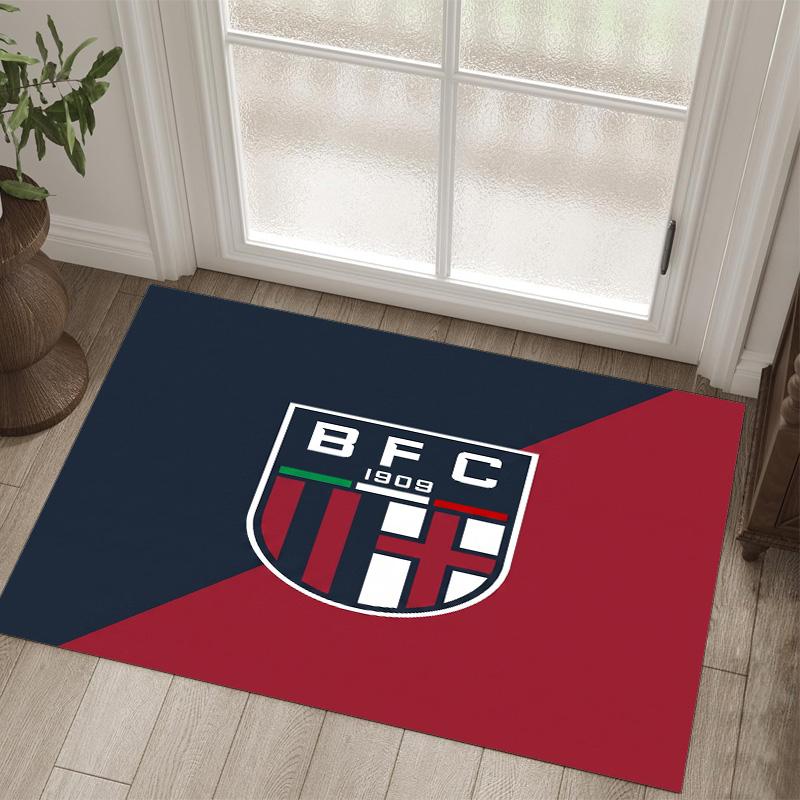 Bologna FC Design Crystal Velvet Carpet Cozy Non?Slip Printed Rug For Bedroom Living Room Entrance