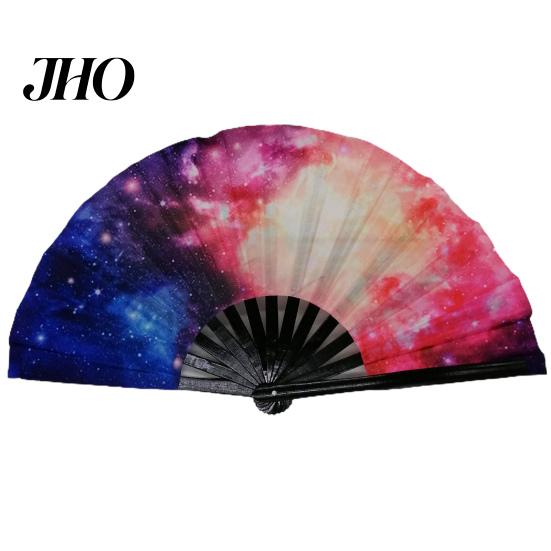 Folding Fan Sturdy Bone Exquisite Pattern Bright Color Performance Glow in The Dark Festival Party Supply Large Hand