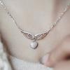 Ladies' Romantic Pendant Necklace, Exquisite Wing Shaped Necklace, Paired with Love Pendant, Daily Wear, Holiday Gift Giving