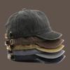 Retro Baseballkappen mit kurzem Schirm für Männer Frauen Einfarbige Verstellbare Outdoor Sonnenblenden Hüte Baumwolle Streetwear Hip Hop Kappen Gorras