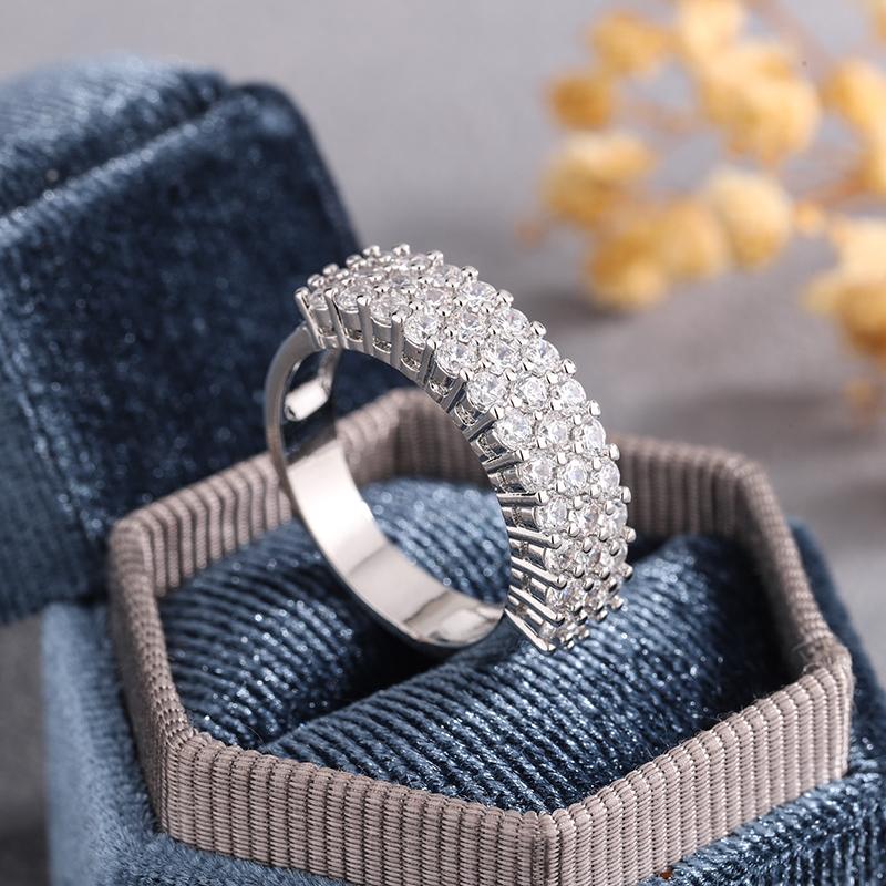 

Sparkling Zircon Ring S925 Silver Plated High Quality Jewelry For Ladies Banquet Birthday Bride Wedding Engagement Gift 6