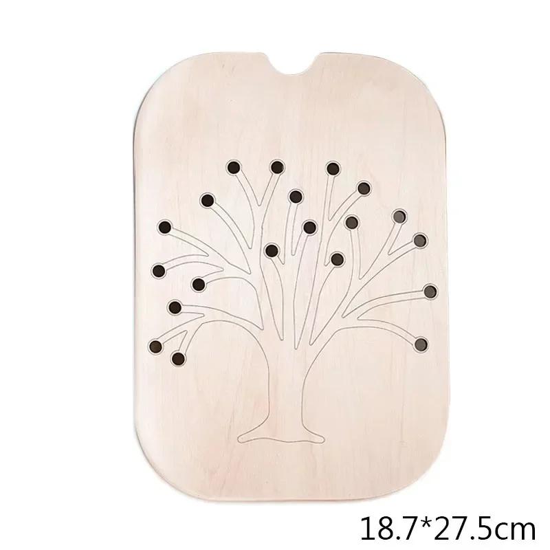 Children's Montessori Sensory Tray Board Game Wooden Christmas Tree Acorn Color Sorter Early Education Training Educational Toys