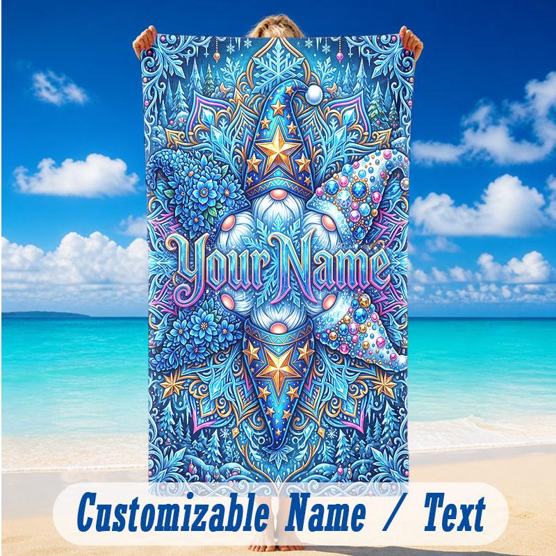 Butterfly Theme Beach Towel Personalized Custom Name & Text Soft Quick Dry Beach Towel for Swimming Travel