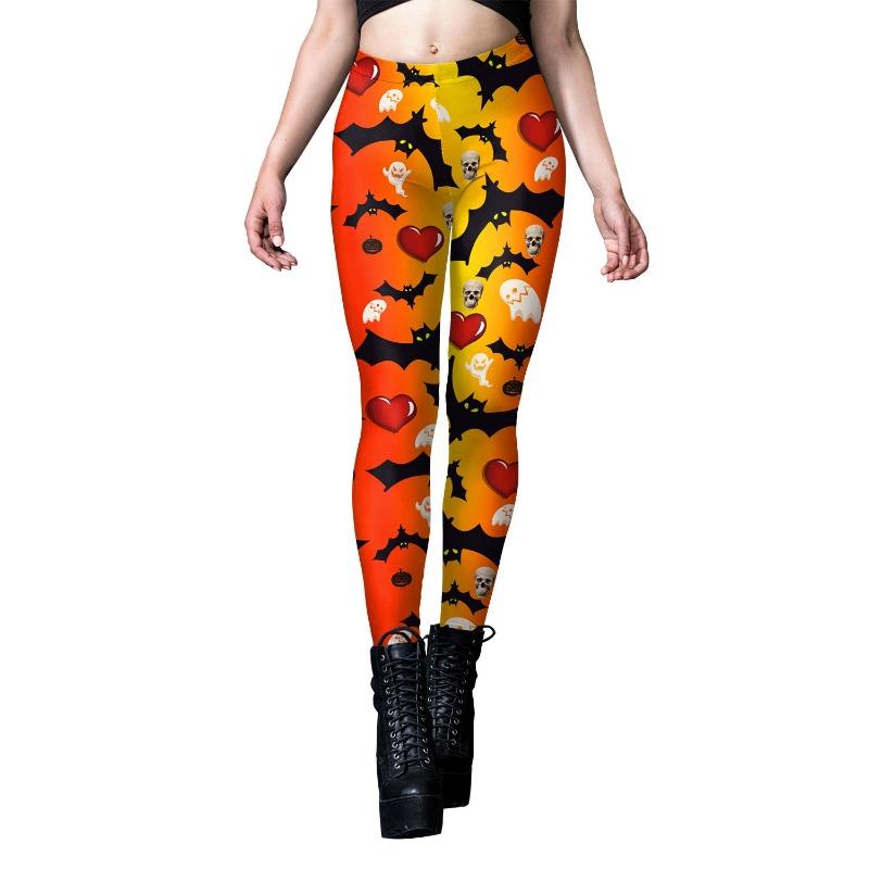 Halloween Women's Leggings Women's Wear European and American Bandage Print Yoga Pants Sports Leggings