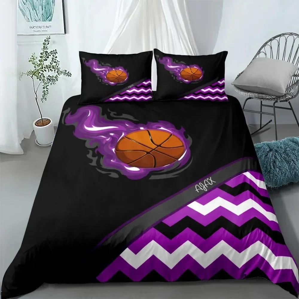 Fantástico juego de funda nórdica con estampado 3D de baloncesto, juego de ropa de cama individual, doble, king y estadounidense, tamaño queen y king, textiles para el hogar